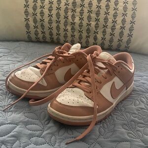 Nike Women's Dunks in Pink and Cream